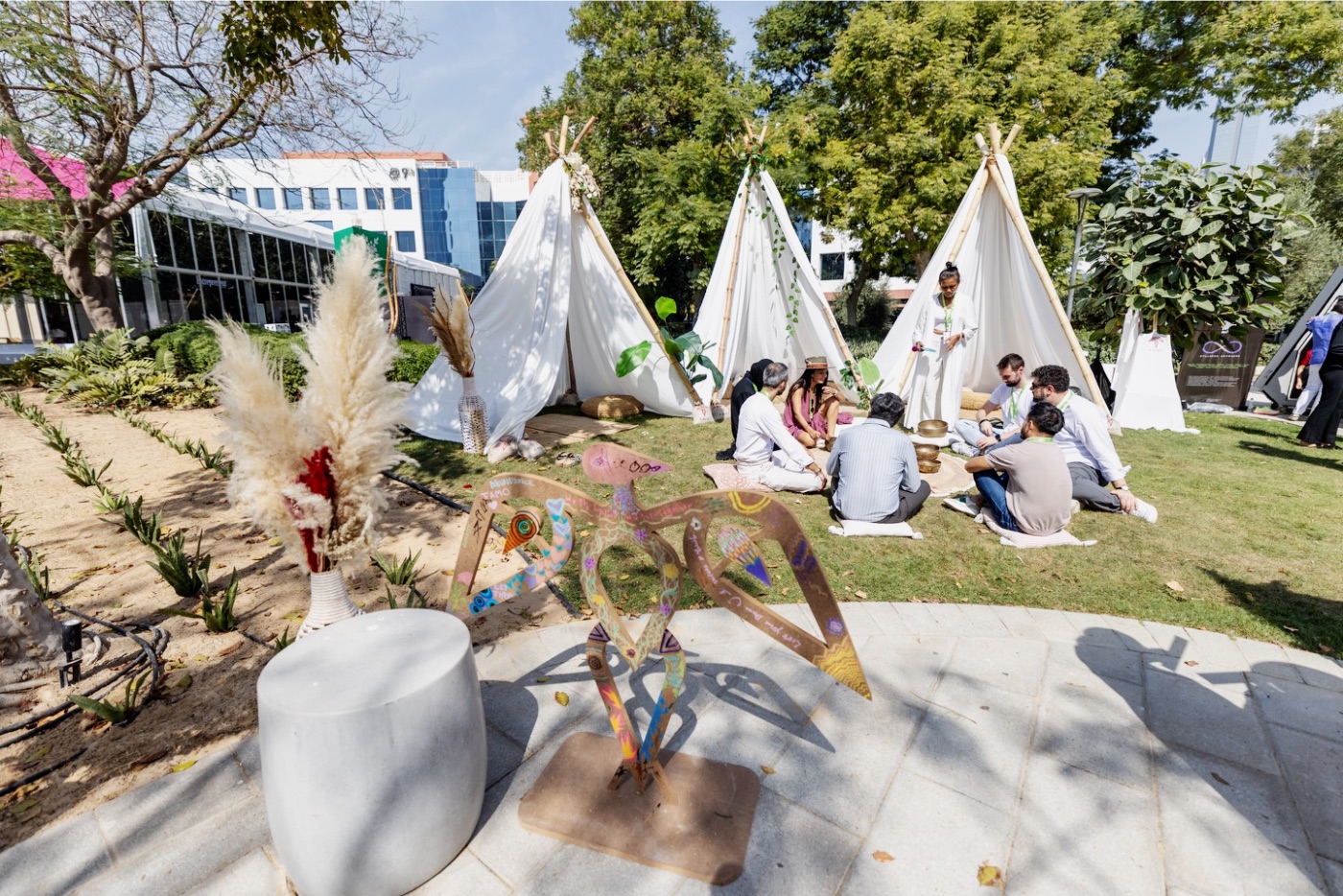 Teepees on the grass