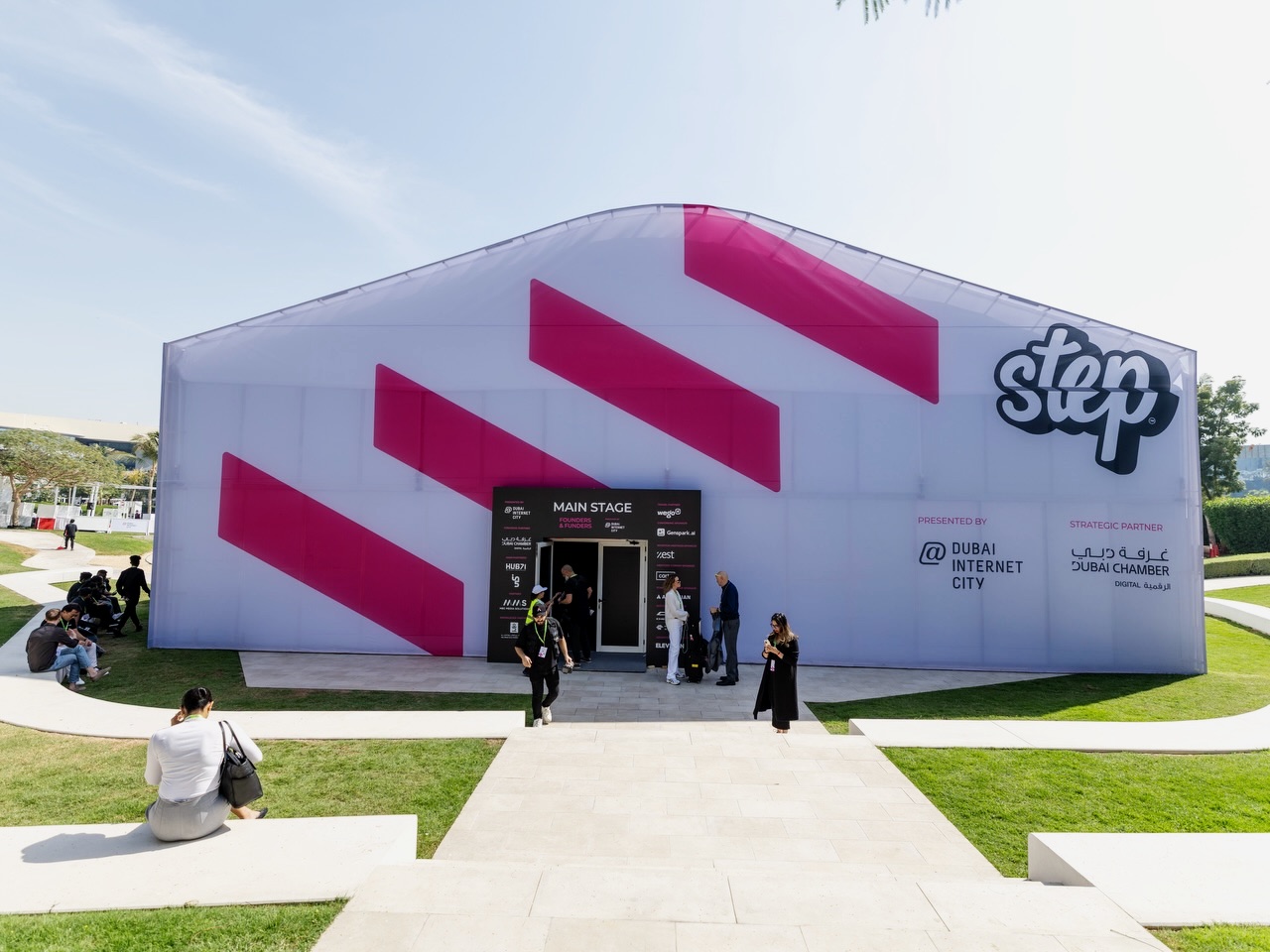 The pink Step tent at Dubai Internet City
